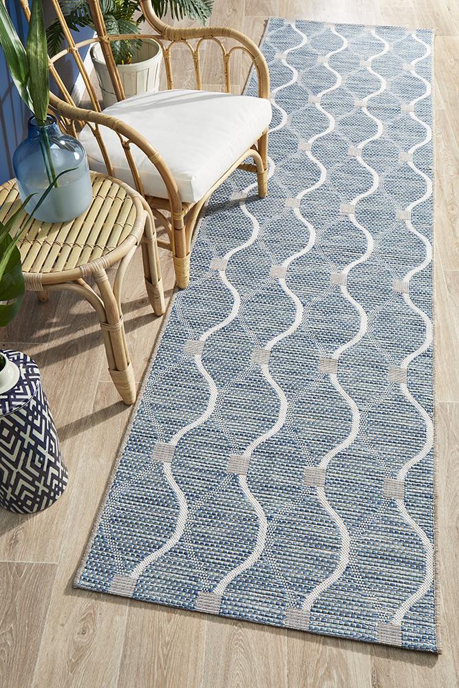 Rug Culture Terrace 5501 Blue Runner Rug Rug Culture