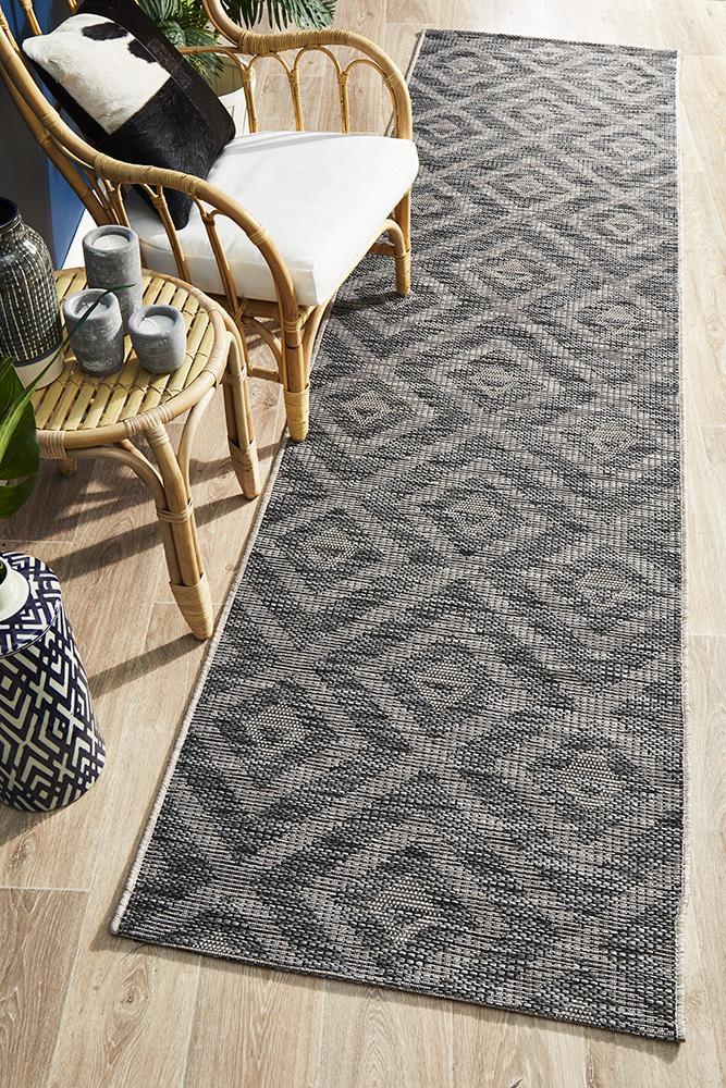 Rug Culture Terrace 5504 Black Runner Rug Rug Culture
