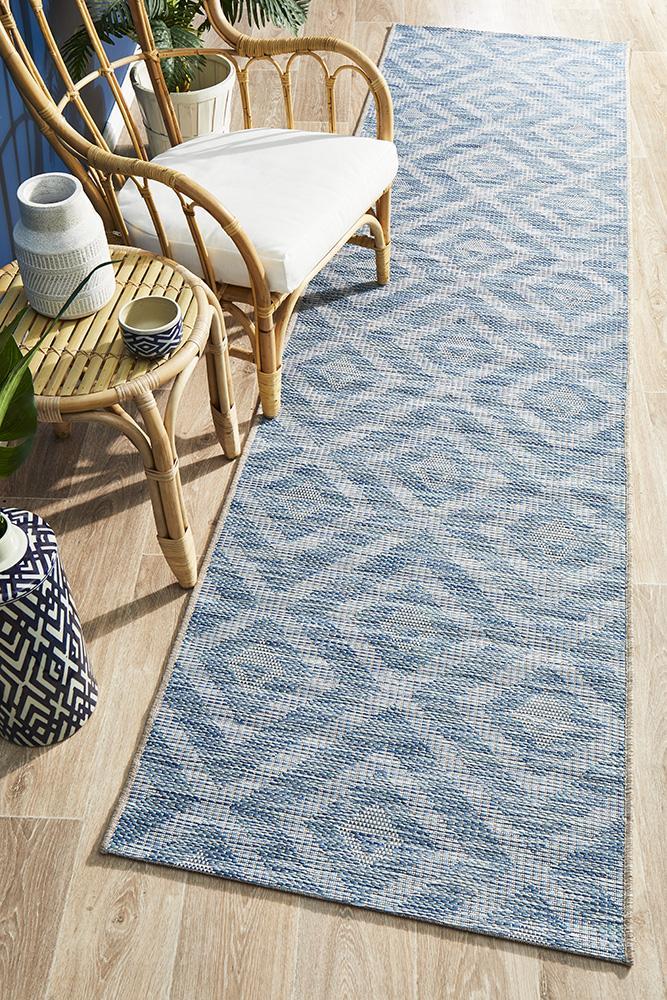 Rug Culture Terrace 5504 Blue Runner Rug Rug Culture