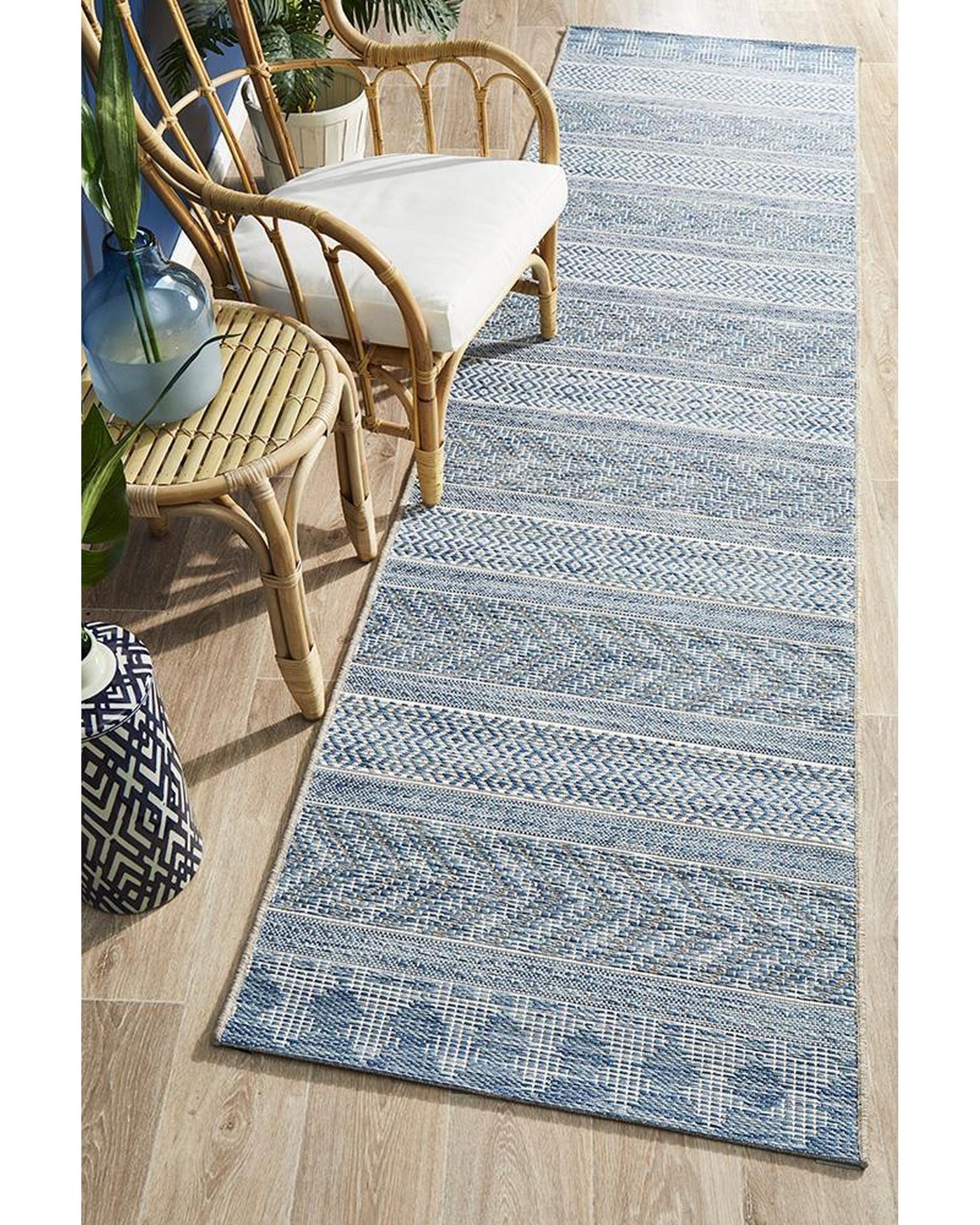 Rug Culture Terrace 5505 Blue Runner Rug Rug Culture