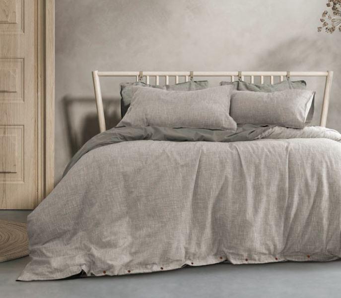 Algodon VERONA LINEN LOOK QUILT COVER SET - THUNDERSTORM Algodon