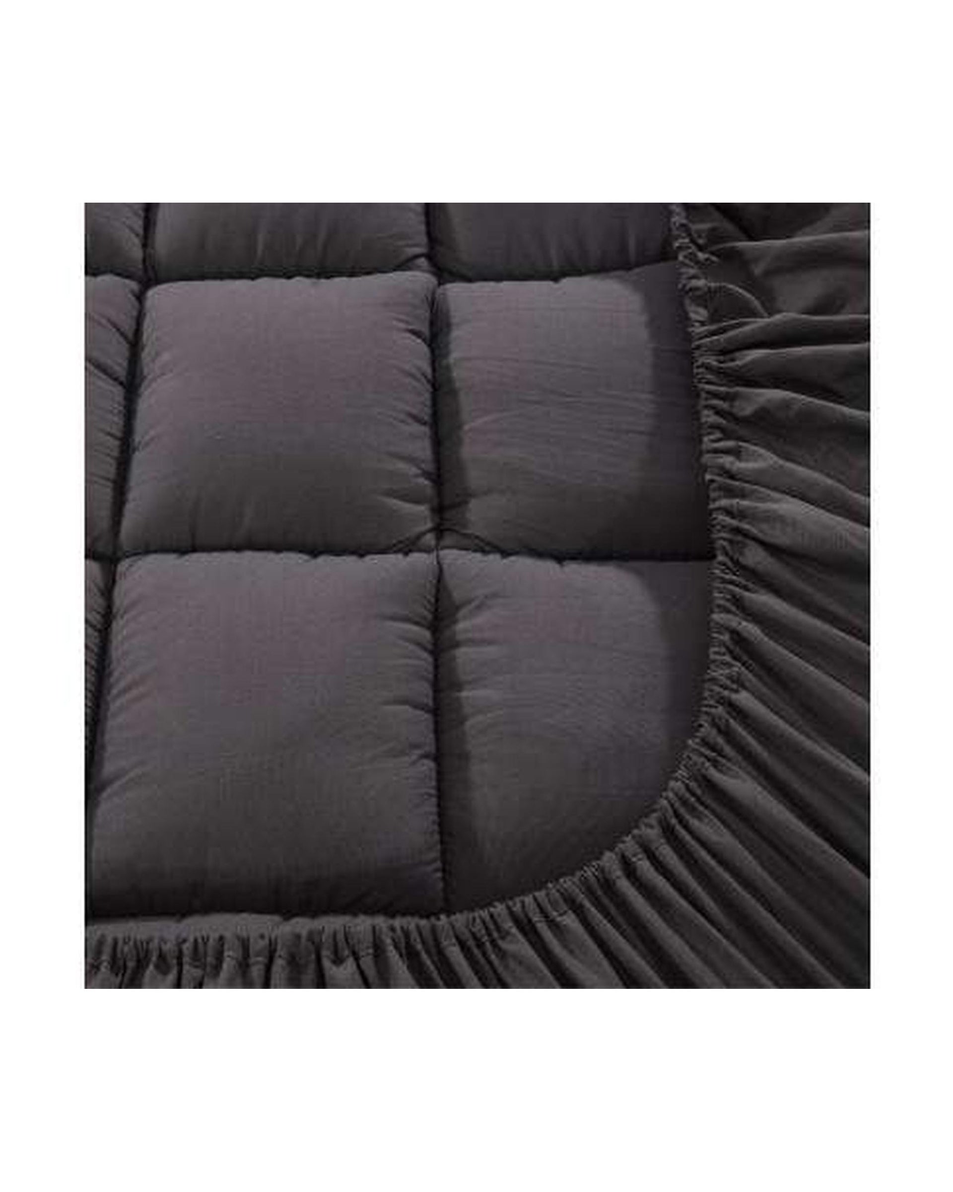 Mattress Topper Pillowtop 1000GSM Charcoal Microfibre Bamboo Fibre Filling Protector Giselle