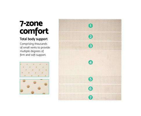 Pure Natural Latex Mattress Topper 7 Zone 5cm Giselle