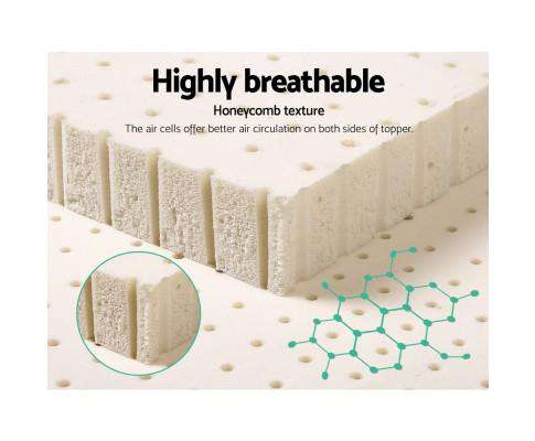 Pure Natural Latex Mattress Topper 7 Zone 5cm Giselle