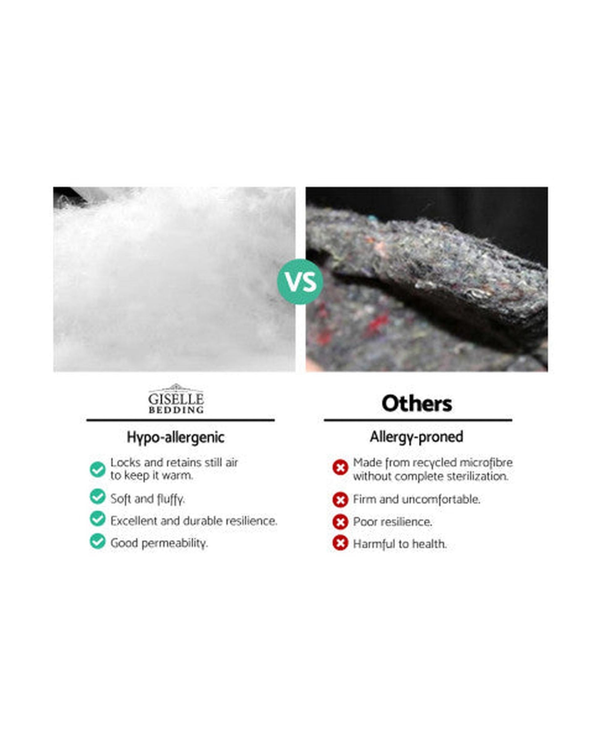 Mattress Topper Pillowtop 1000GSM Microfibre Filling Protector Giselle