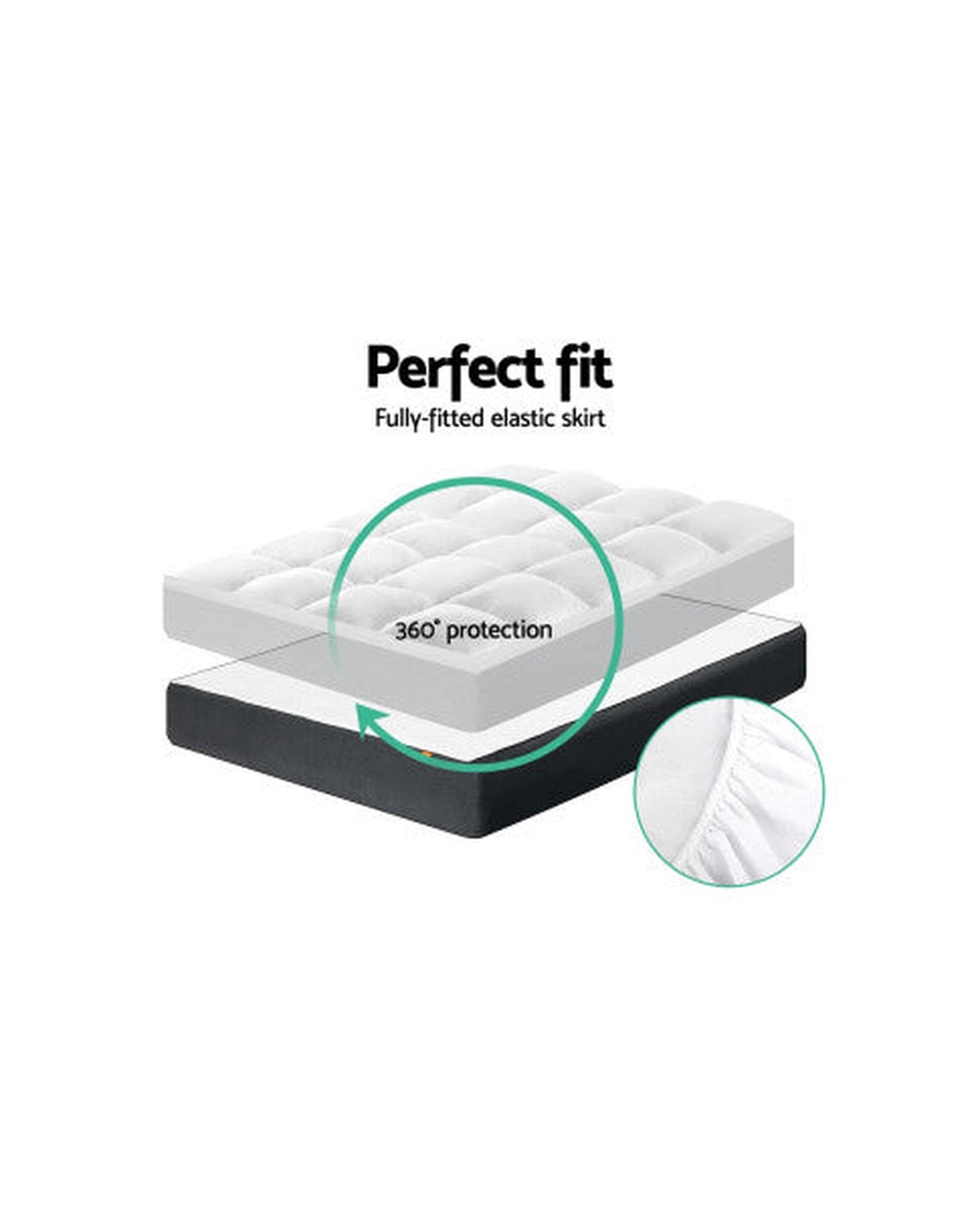 Mattress Topper Pillowtop 1000GSM Microfibre Filling Protector Giselle