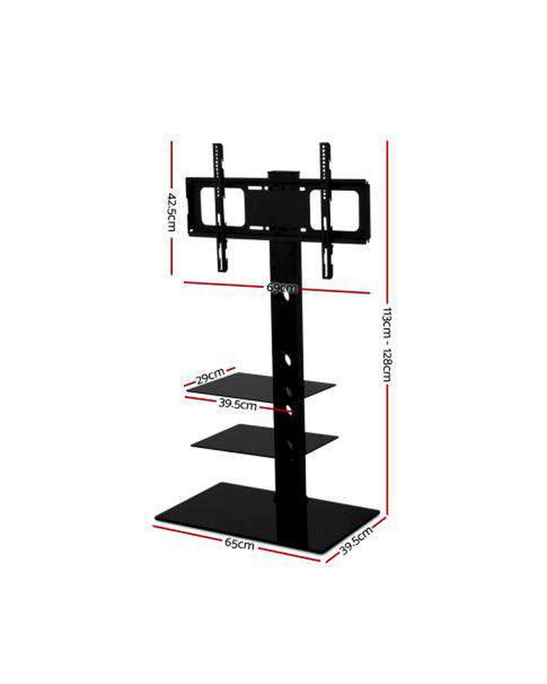 Floor TV Stand Brakcket Mount Swivel Height Adjustable 32 to 70 Inch Black Artiss