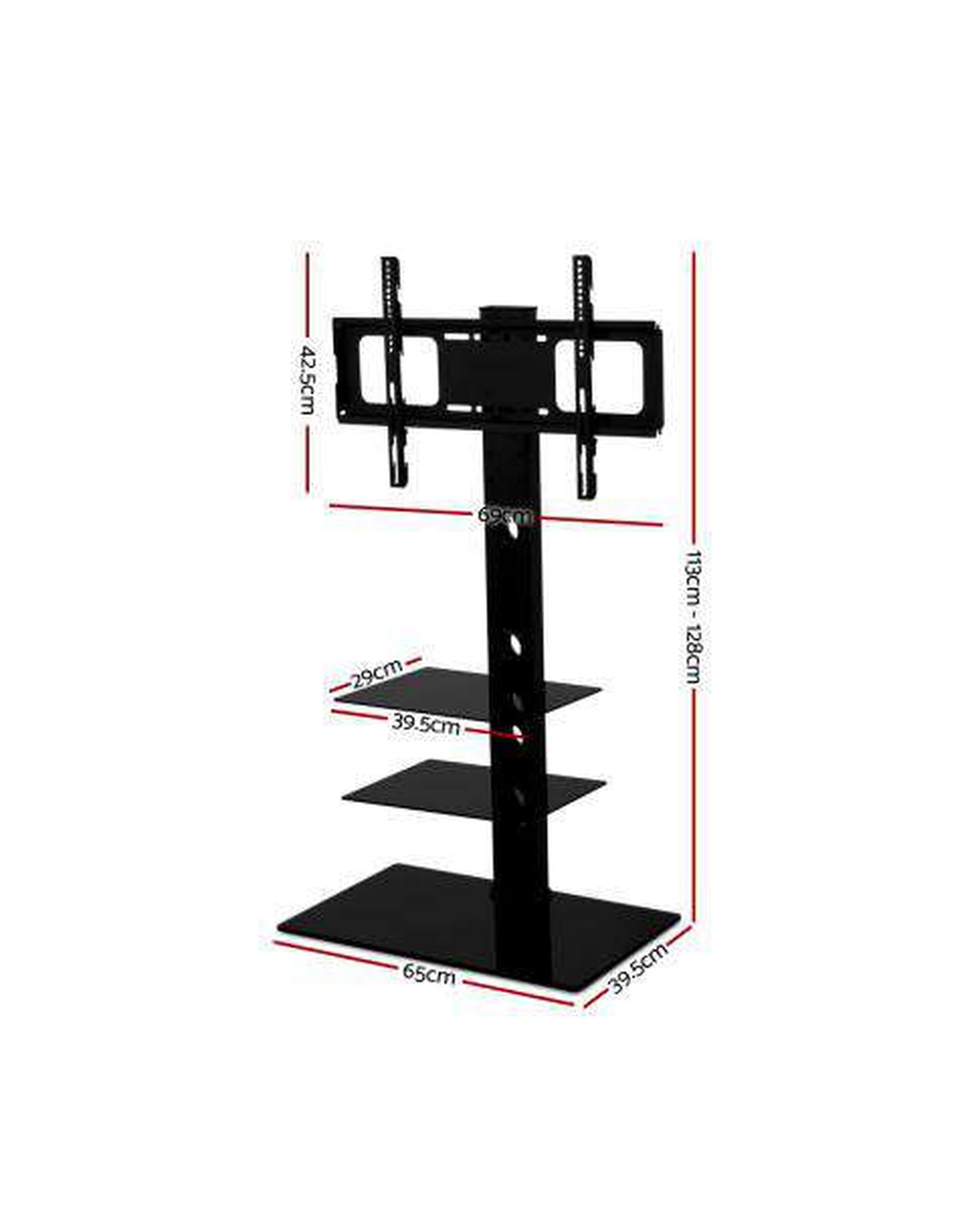 Floor TV Stand Brakcket Mount Swivel Height Adjustable 32 to 70 Inch Black Artiss