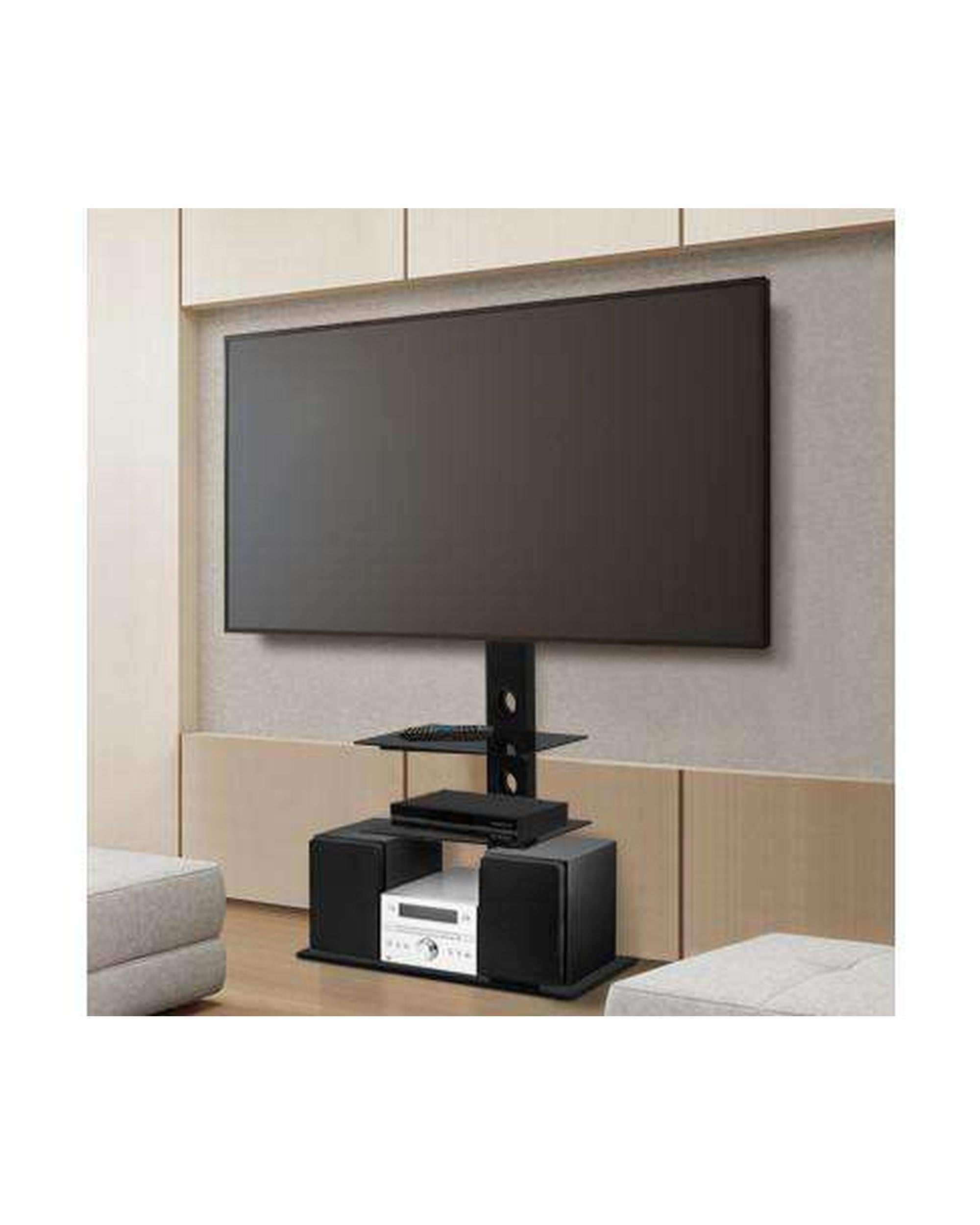 Floor TV Stand Brakcket Mount Swivel Height Adjustable 32 to 70 Inch Black Artiss