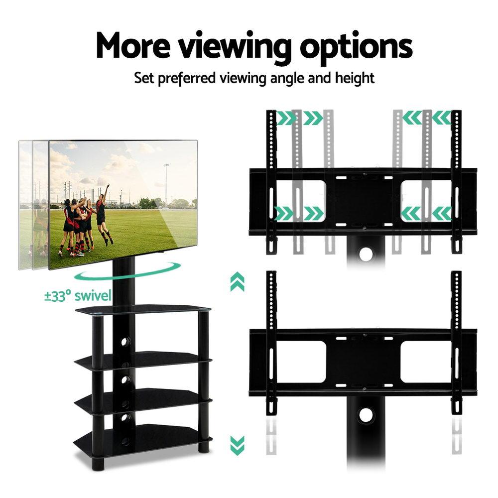 TV Mount Stand Swivel Bracket 3 Tier Floor Shelf 32 to 50 inch Universal Artiss