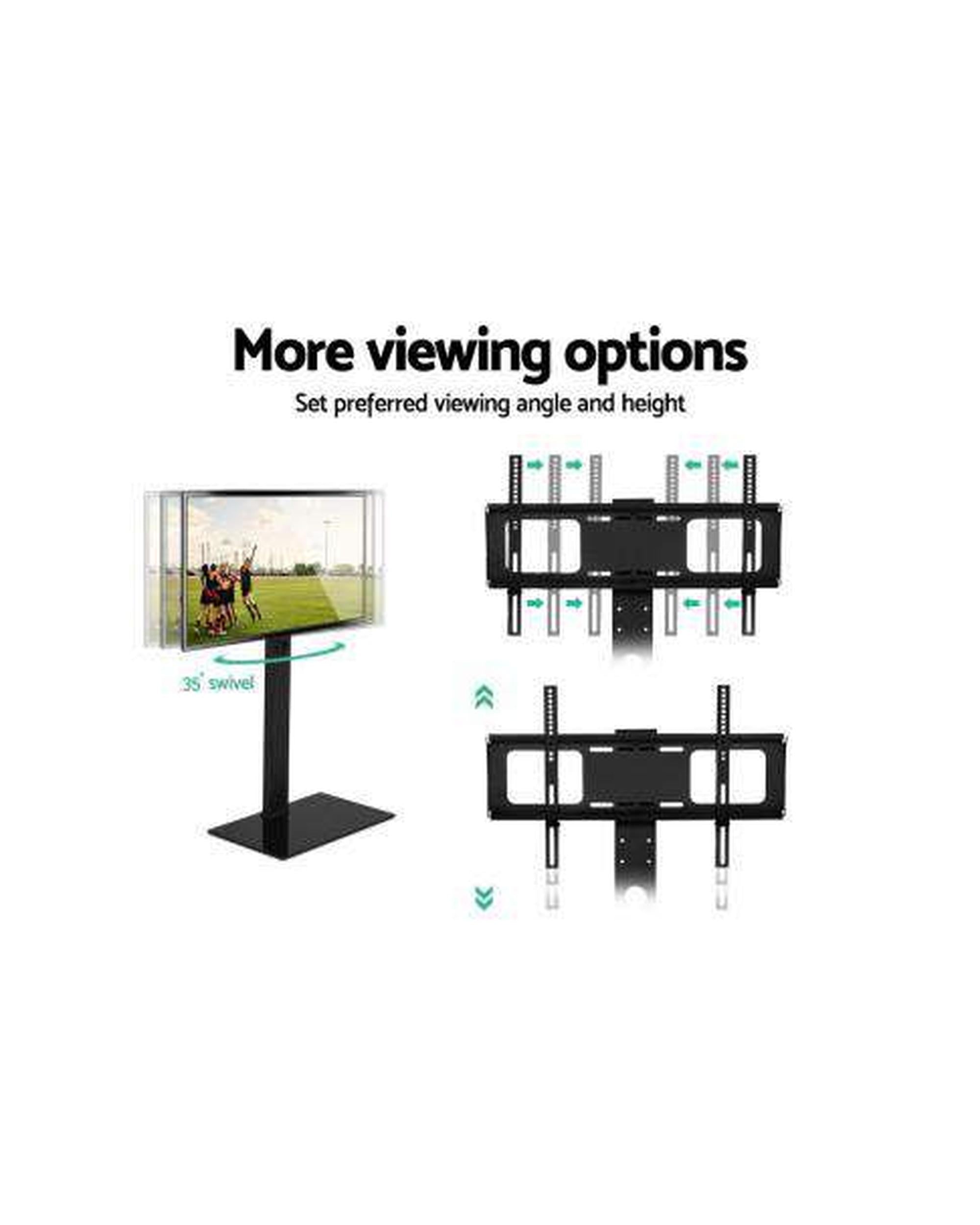 Floor TV Stand Brakcket Mount Swivel Height Adjustable 32 to 70 Inch Black Artiss