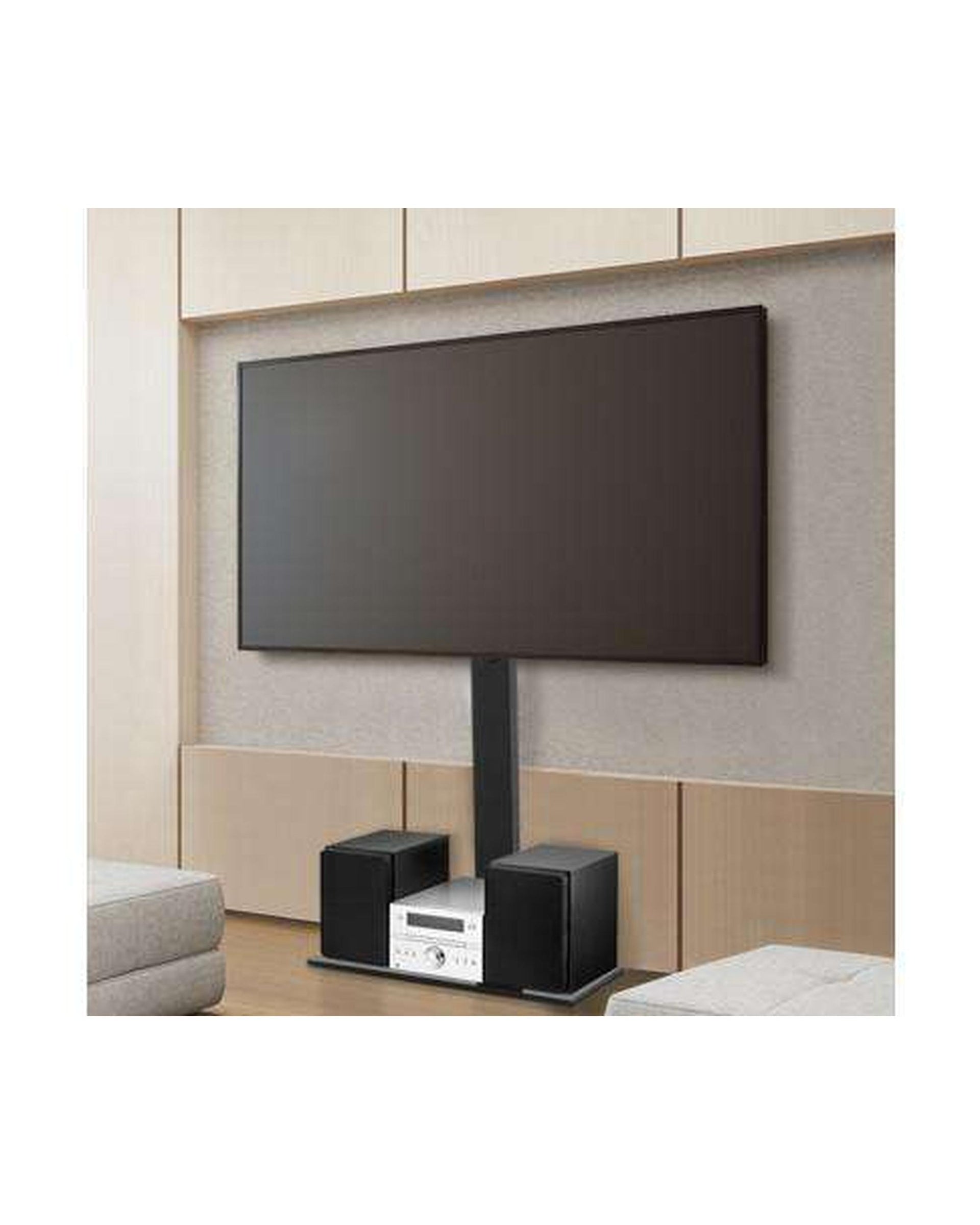 Floor TV Stand Brakcket Mount Swivel Height Adjustable 32 to 70 Inch Black Artiss