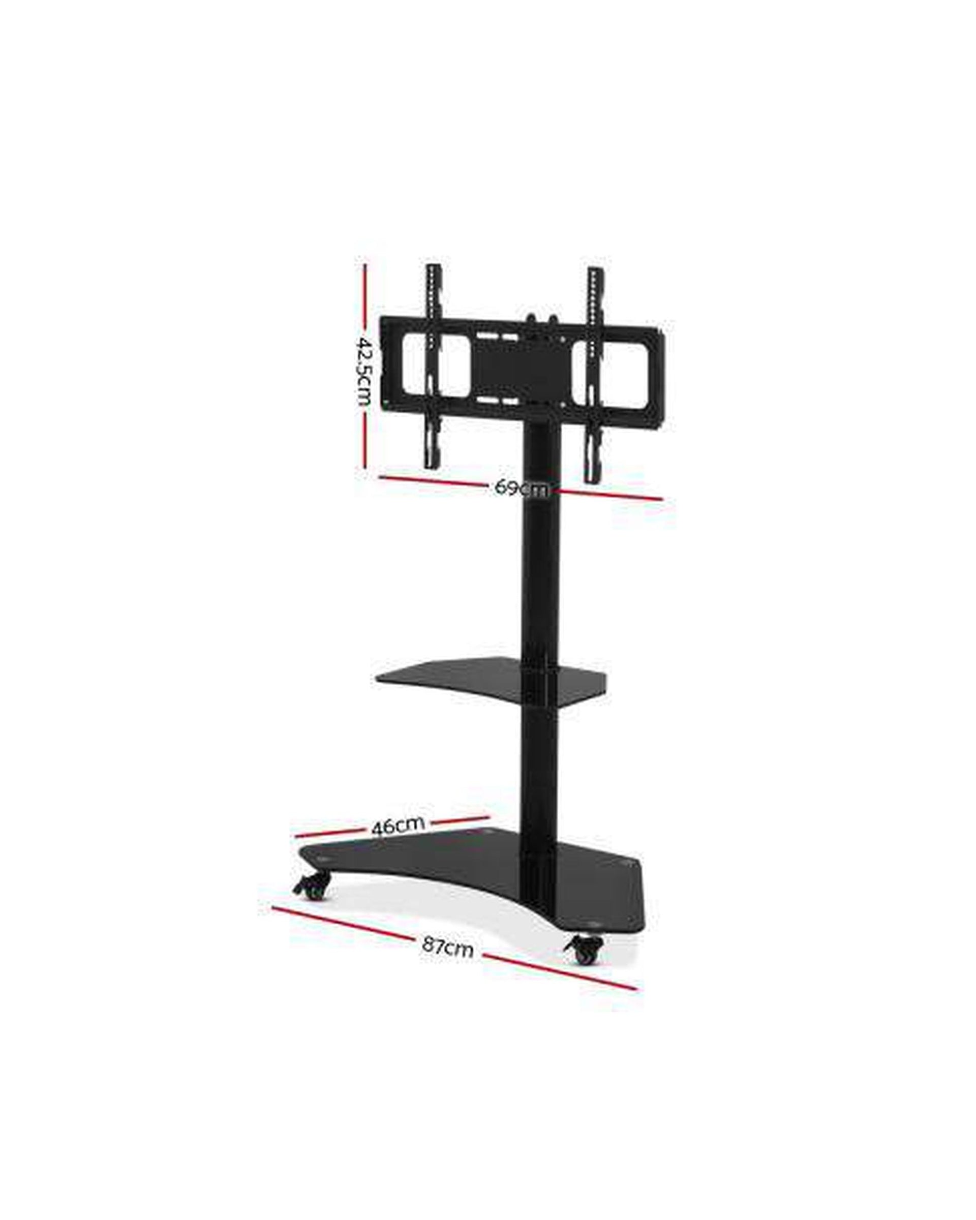 Floor TV Stand Brakcket Mount Swivel Height Adjustable 32 to 70 Inch Black Artiss