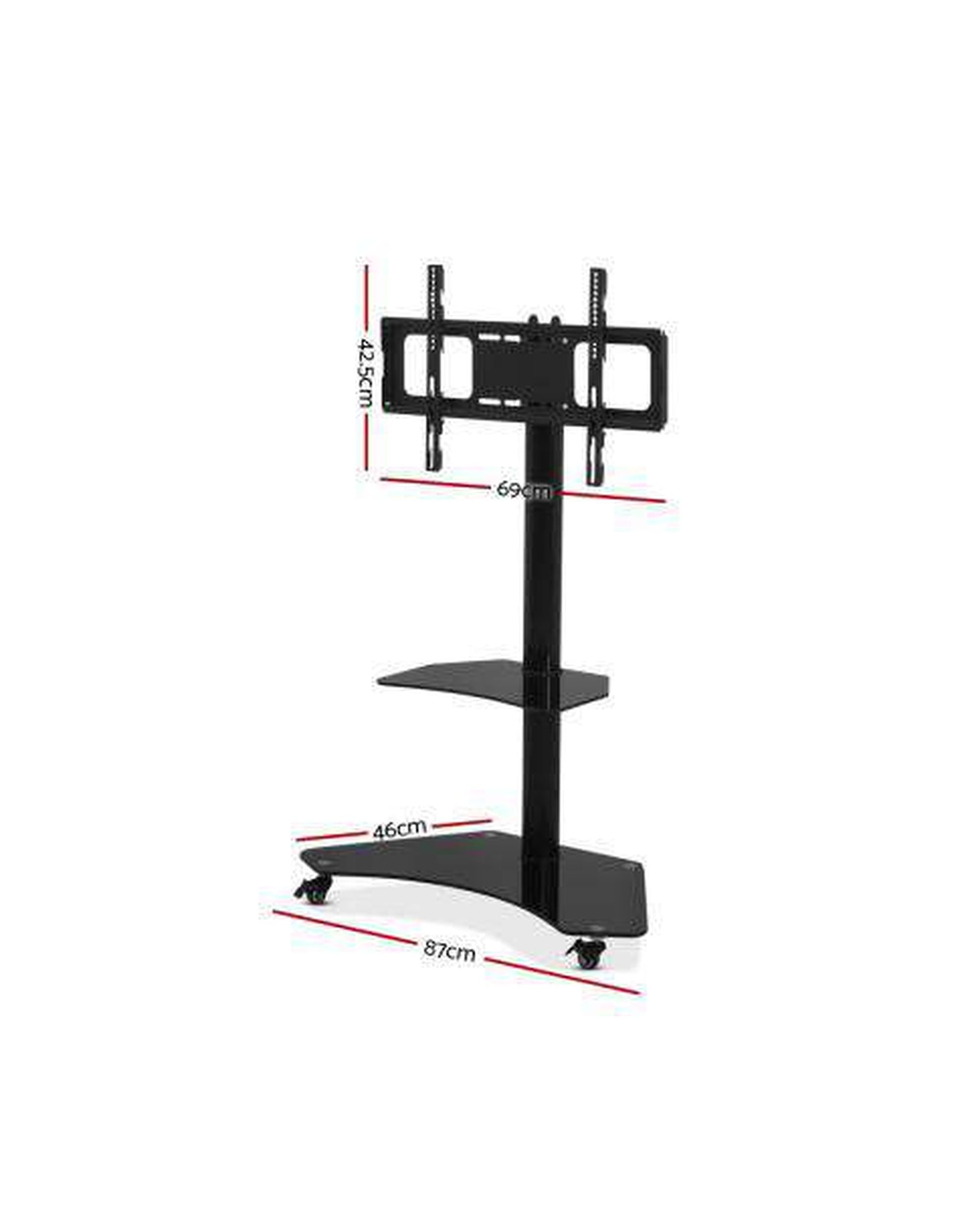 Floor TV Stand Brakcket Mount Swivel Height Adjustable 32 to 70 Inch Black Artiss
