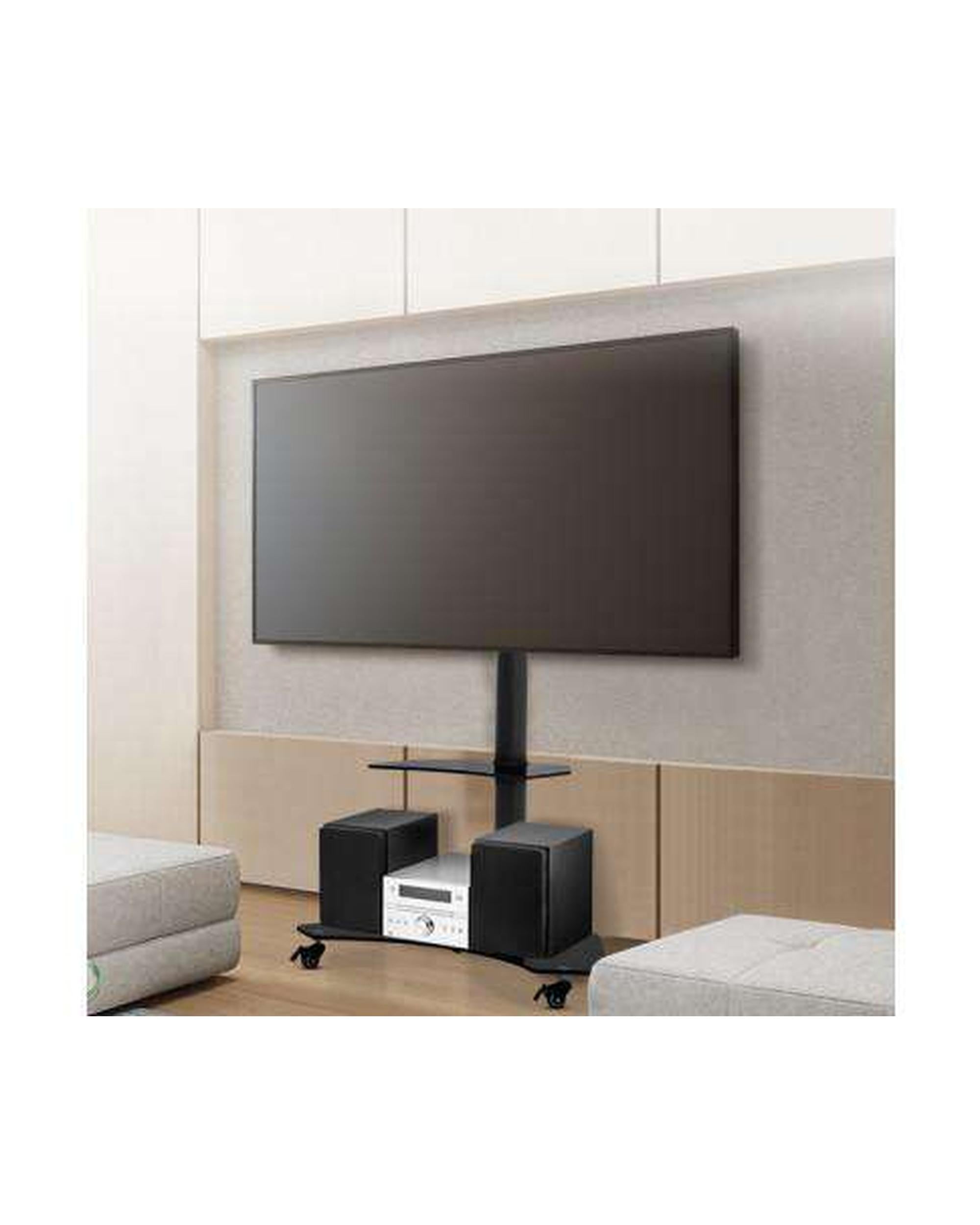 Floor TV Stand Brakcket Mount Swivel Height Adjustable 32 to 70 Inch Black Artiss