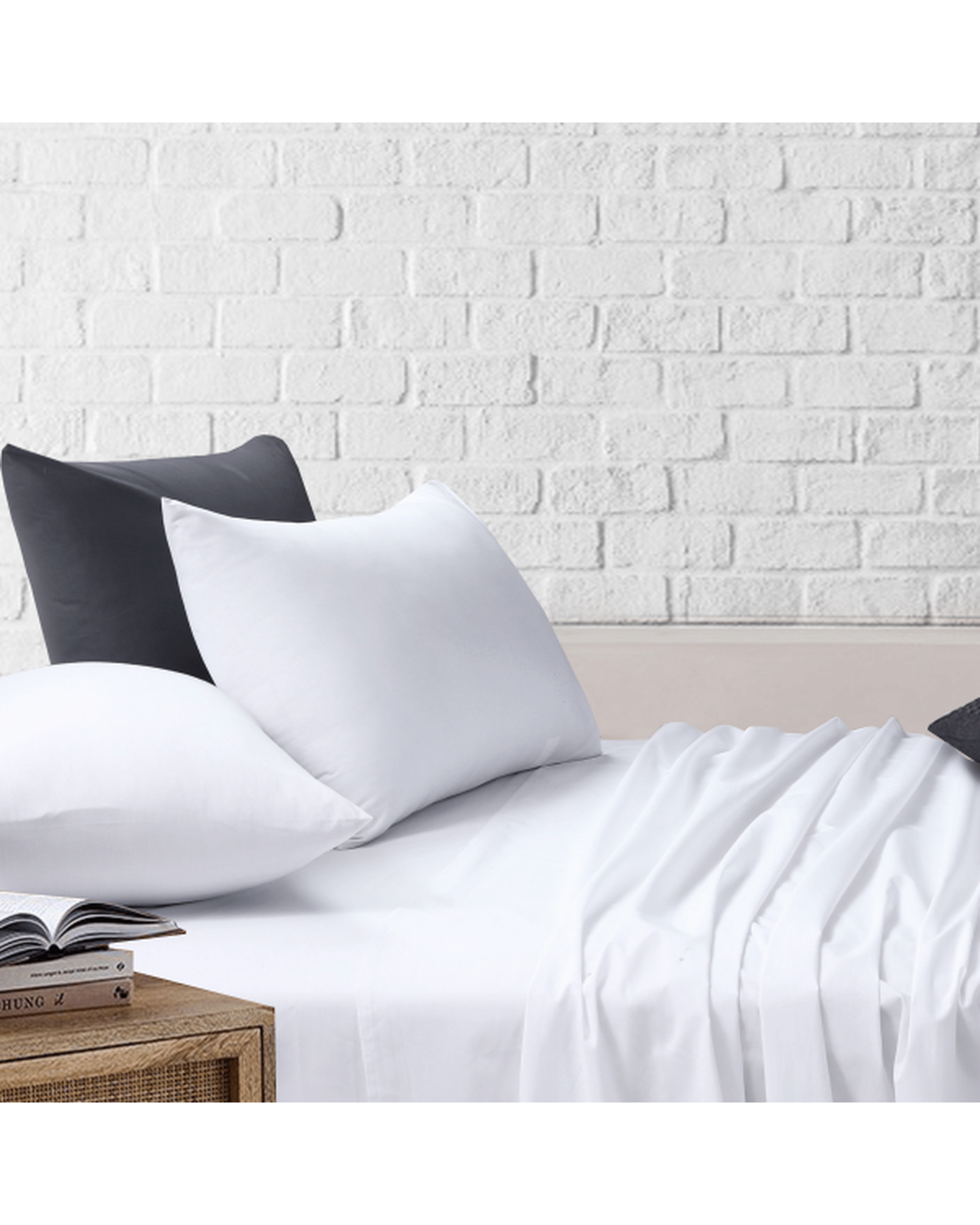 Amsons White Bedsheets Set- Flat & Fitted Sheets With Pillowcases Amsons