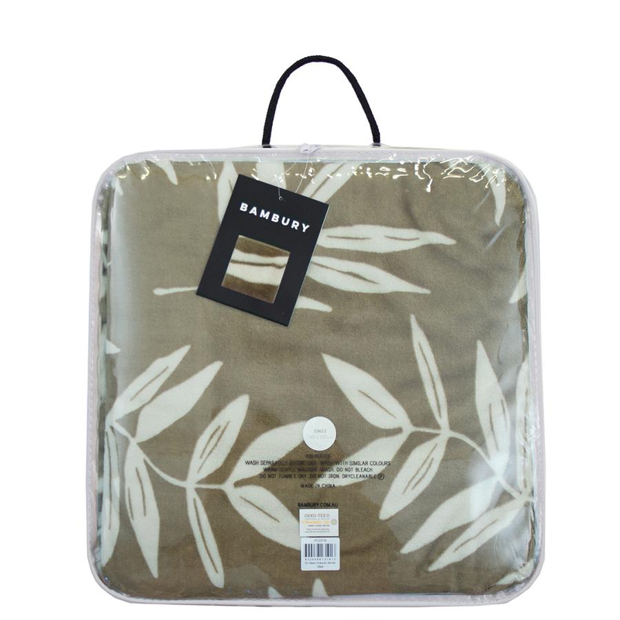 Bambury Hakea Ultraplush Blanket - Olive Bambury