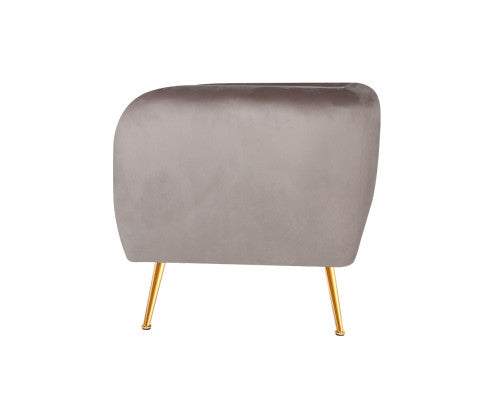 Armchair Lounge Arm Chair Sofa Accent Armchairs Chairs Couch Velvet Beige Artiss