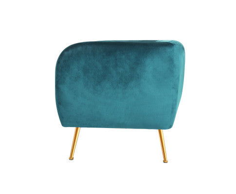 Armchair Lounge Sofa Arm Chair Accent Chairs Armchairs Couch Velvet Green Artiss