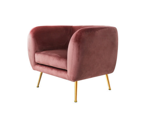 Armchair Lounge Sofa Arm Chair Accent Chairs Armchairs Couch Velvet Pink Artiss