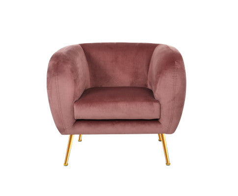 Armchair Lounge Sofa Arm Chair Accent Chairs Armchairs Couch Velvet Pink Artiss