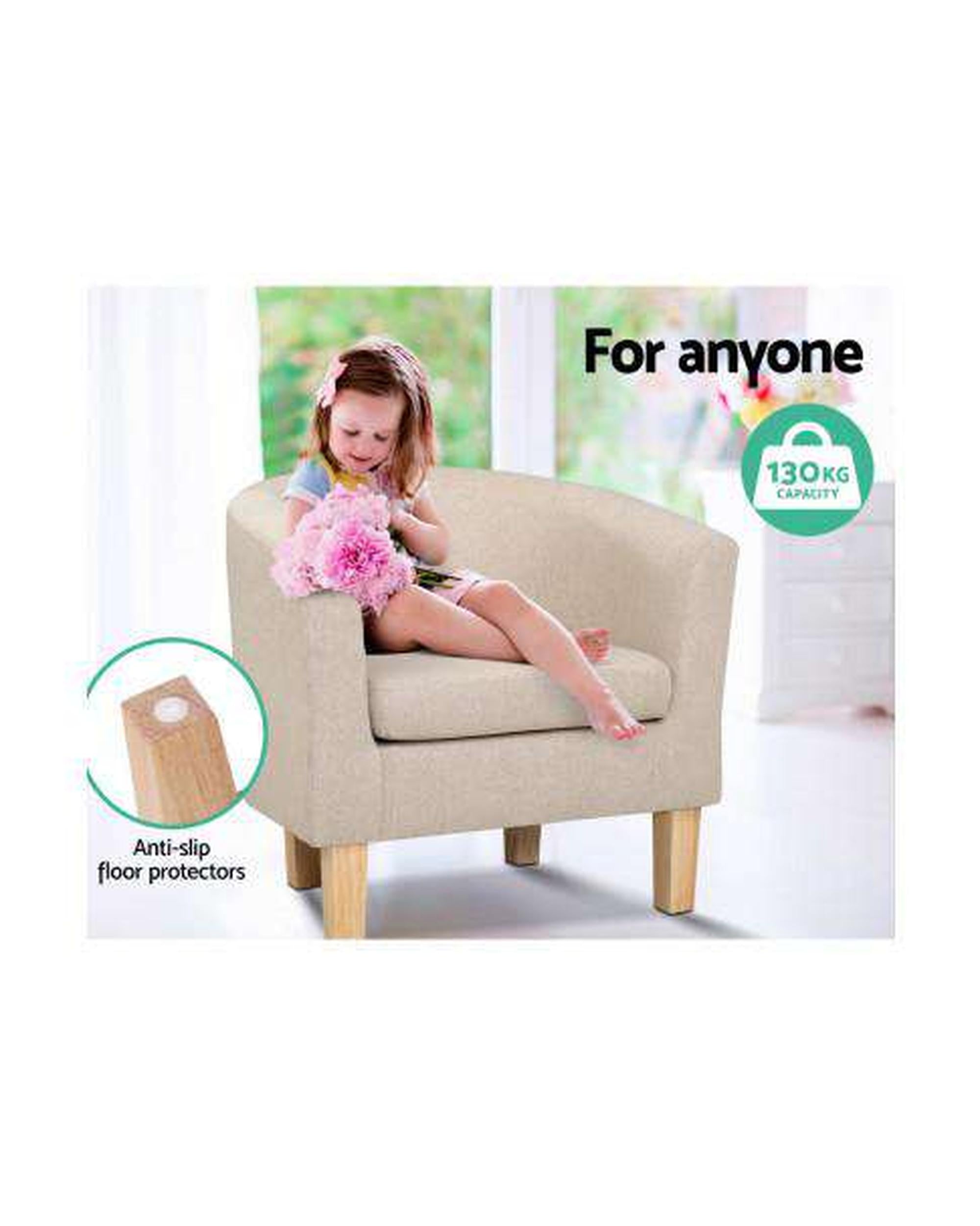 Armchair Lounge Chair Tub Accent Armchairs Fabric Sofa Chairs Wooden Artiss