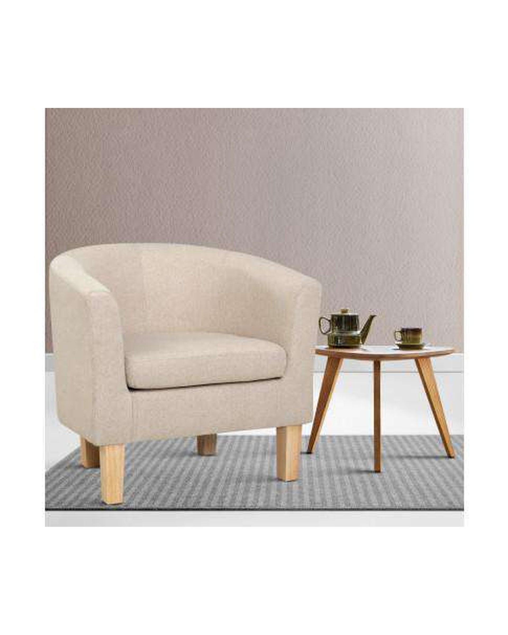 Armchair Lounge Chair Tub Accent Armchairs Fabric Sofa Chairs Wooden Artiss