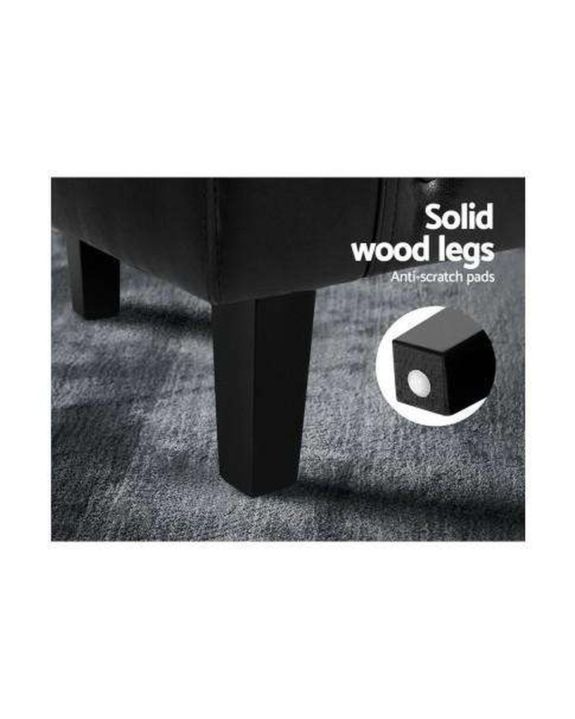 Armchair Lounge Chair Ottoman Tub Accent Chairs PU Leather Sofa Armchairs Black Artiss