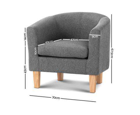 Abby Fabric Armchair - Grey Artiss