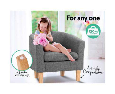 Abby Fabric Armchair - Grey Artiss