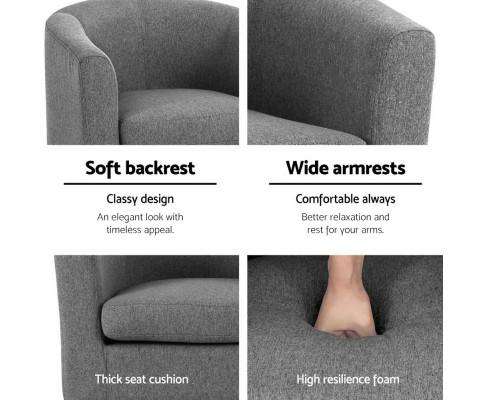 Abby Fabric Armchair - Grey Artiss