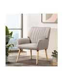 Armchair Lounge Chair Armchairs Accent Chairs Sofa Couch Fabric Beige Artiss