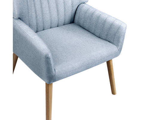 Armchair Lounge Chair Armchairs Accent Chairs Sofa Couch Fabric Grey Artiss