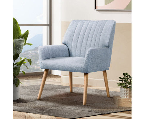 Armchair Lounge Chair Armchairs Accent Chairs Sofa Couch Fabric Grey Artiss