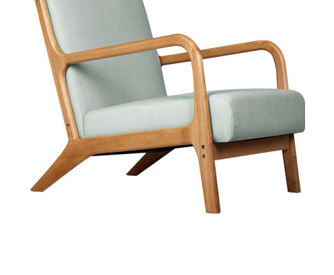 Armchair Lounge Chair Accent Armchairs Couch Sofa Bedroom Grey Wood Artiss