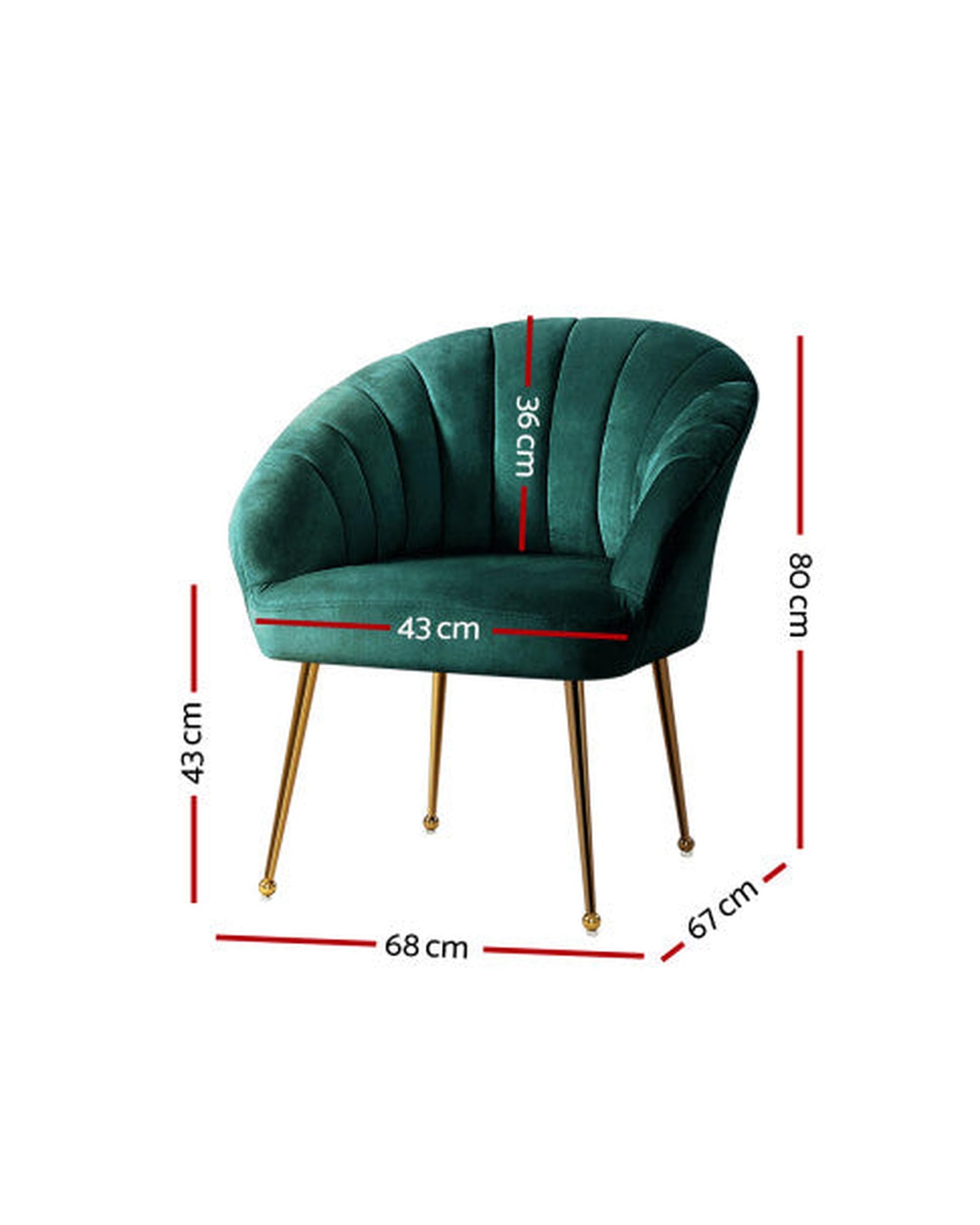 Armchair Lounge Chair Armchairs Accent Chairs Velvet Sofa Couch - Green Artiss