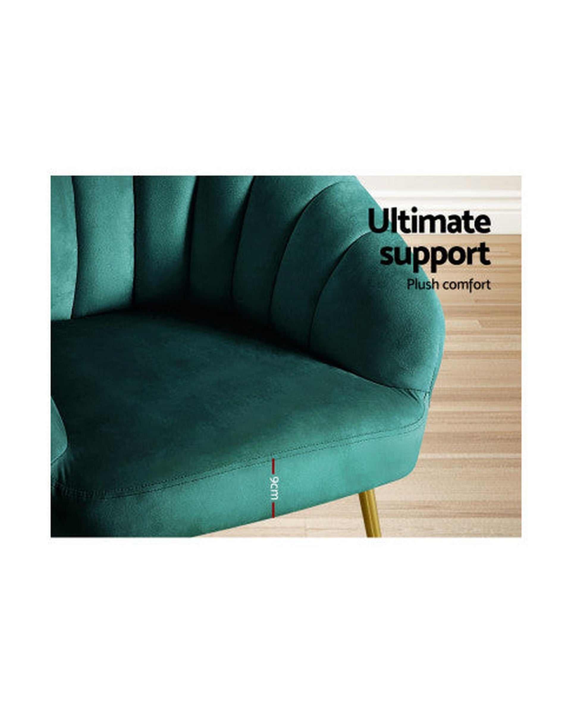 Armchair Lounge Chair Armchairs Accent Chairs Velvet Sofa Couch - Green Artiss