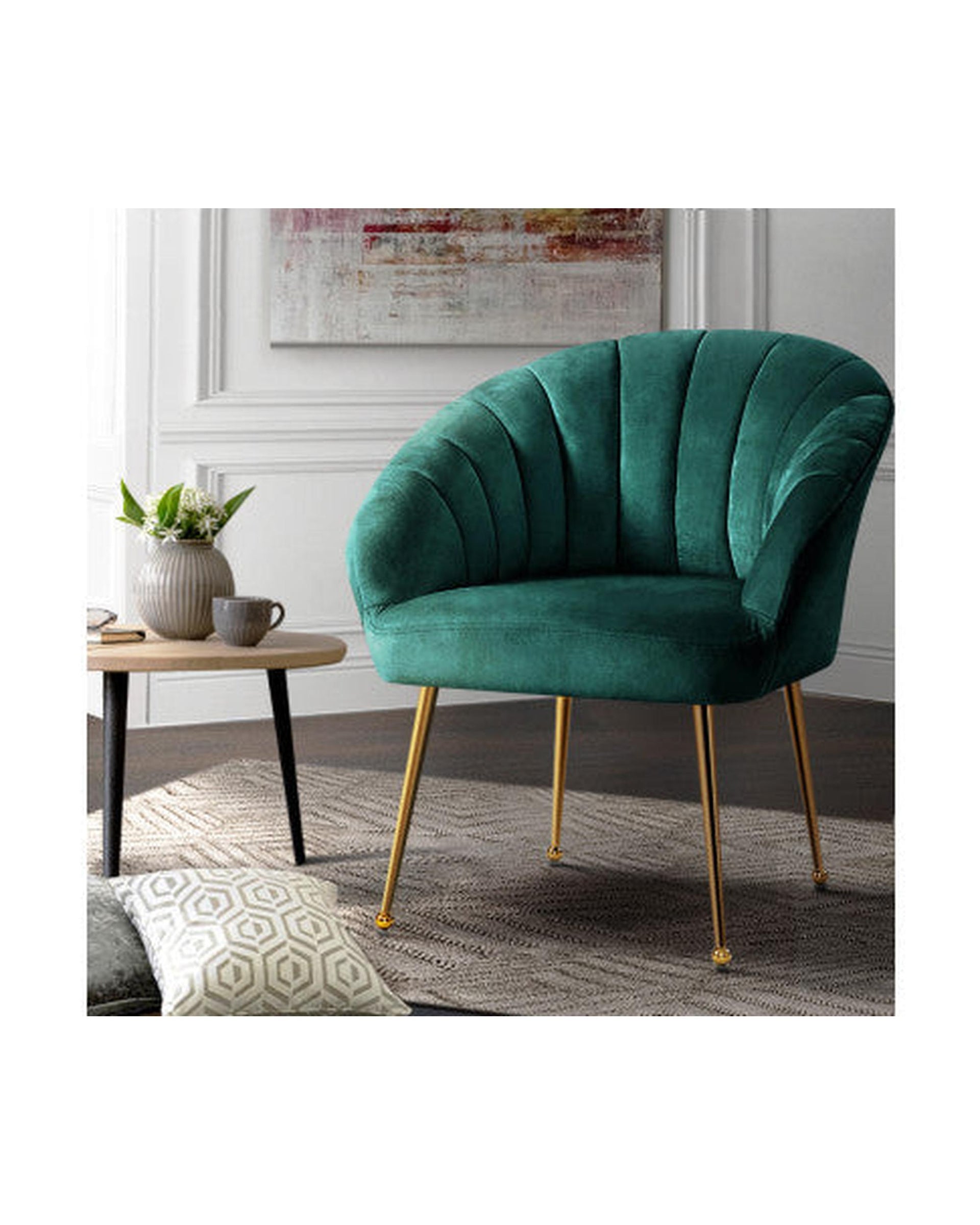 Armchair Lounge Chair Armchairs Accent Chairs Velvet Sofa Couch - Green Artiss