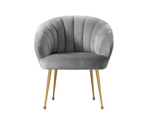 Armchair Lounge Chair Armchairs Accent Chairs Velvet Sofa Couch - Grey Artiss