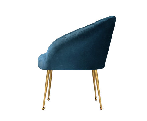 Armchair Lounge Chair Armchairs Accent Chairs Velvet Sofa Couch - Blue Artiss