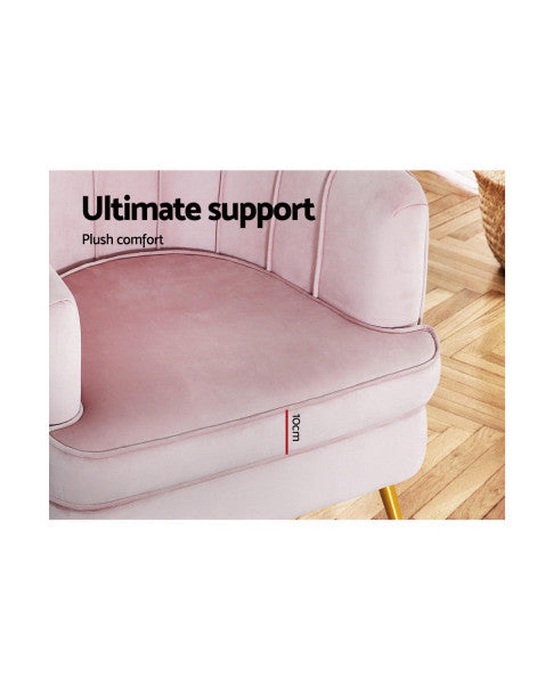 Armchair Lounge Chair Accent Armchairs Sofa Chairs Velvet Couch - Pink Artiss