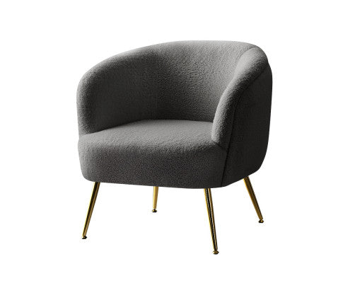 Armchair Lounge Chair Accent Chairs Arm Armchairs Sherpa Boucle Charcoal Artiss