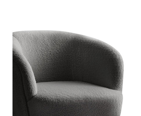 Armchair Lounge Chair Accent Chairs Arm Armchairs Sherpa Boucle Charcoal Artiss