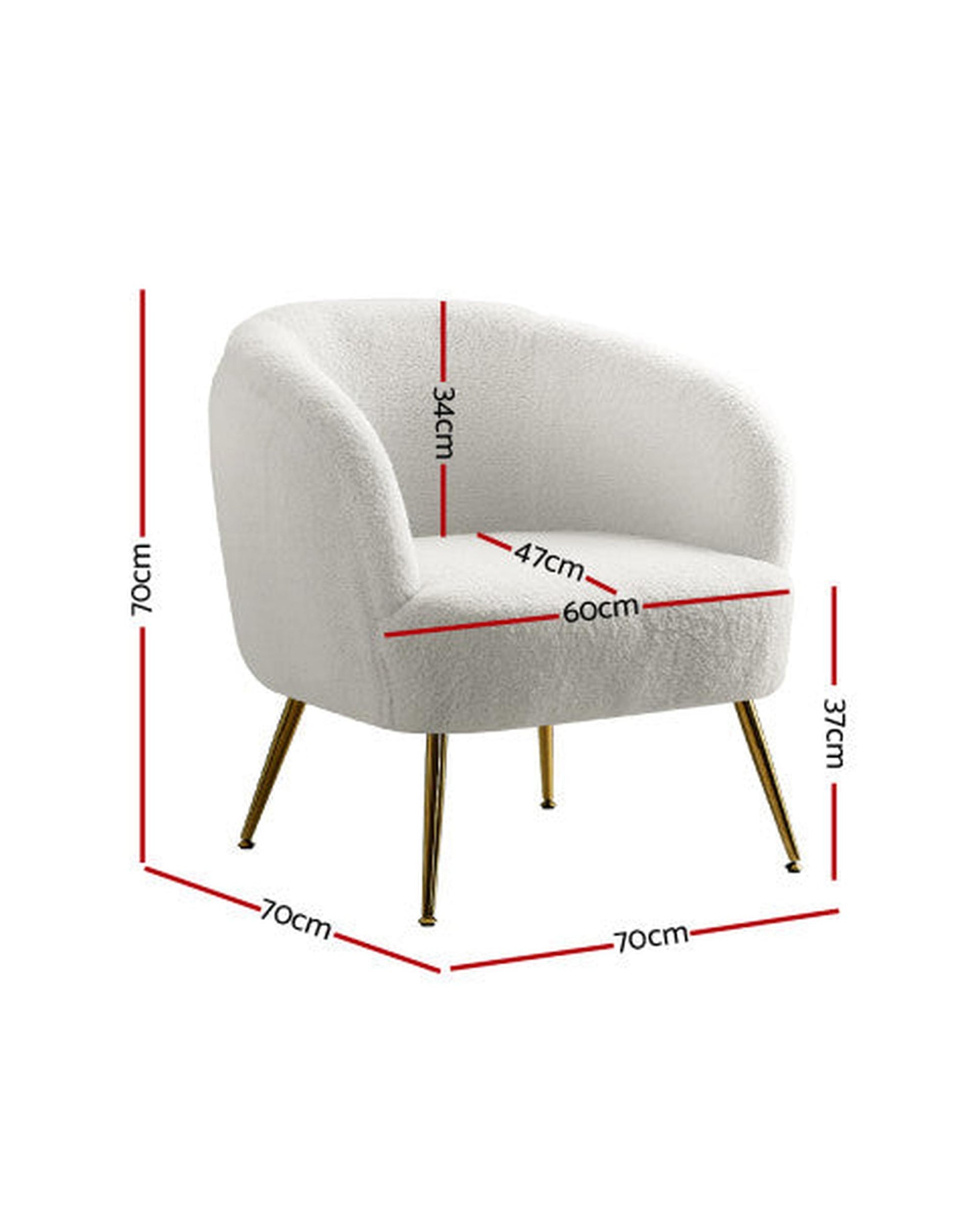 Armchair Lounge Chair Accent Chairs Armchairs Sherpa Boucle Sofa White Artiss