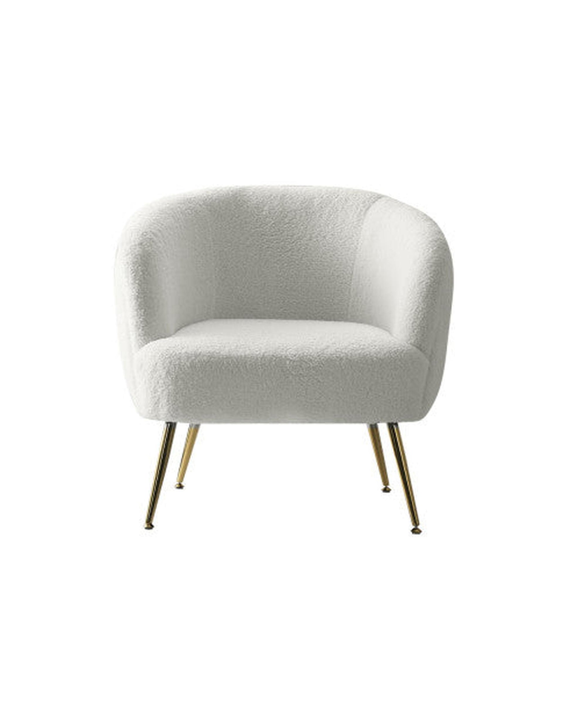 Armchair Lounge Chair Accent Chairs Armchairs Sherpa Boucle Sofa White Artiss