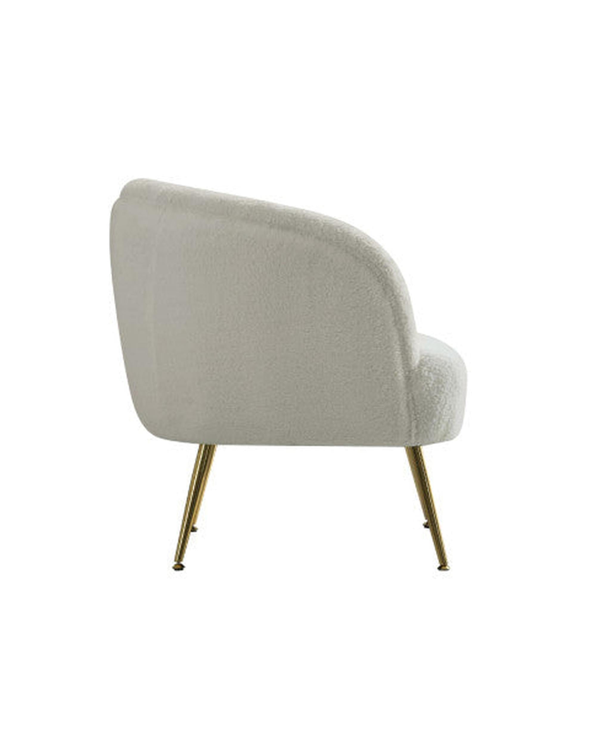 Armchair Lounge Chair Accent Chairs Armchairs Sherpa Boucle Sofa White Artiss