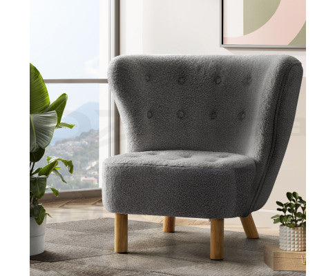 Armchair Lounge Accent Chair Armchairs Couch Chairs Sofa Bedroom Charcoal Artiss
