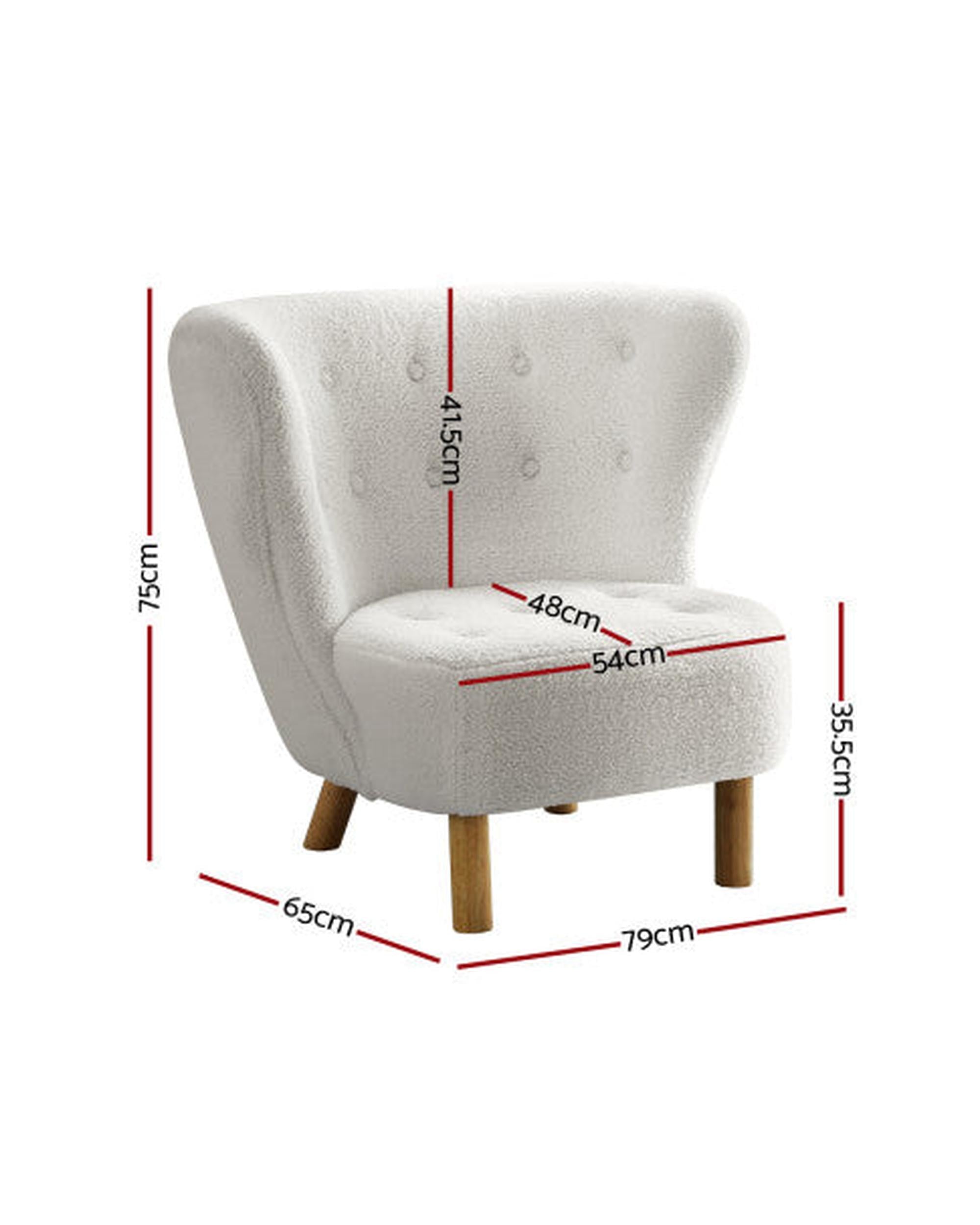 Armchair Lounge Accent Chair Armchairs Couch Chairs Sofa Bedroom White Artiss