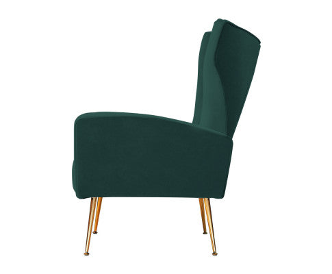 Armchair Lounge Accent Chairs Armchairs Chair Velvet Sofa Seat - Green Artiss