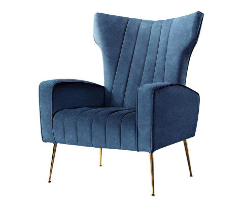 Armchair Lounge Accent Chairs Armchairs Chair Velvet Sofa Seat - Blue Artiss